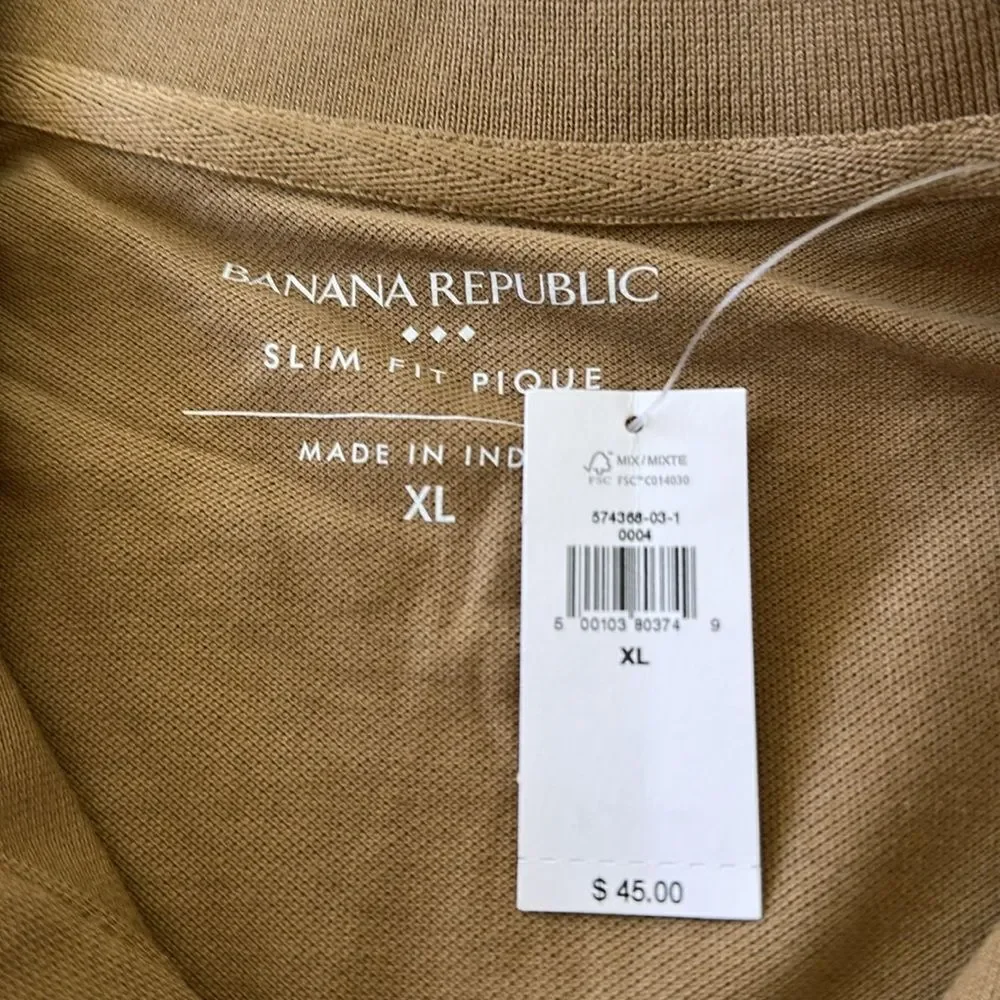 Banana Republic Slim Fit Pique Whisky XL NWT IN PACKAGE
